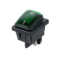 Клавиша влагозащитная с подсветкой 16А, 250V, зелёная 87158