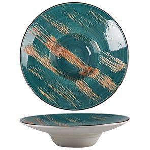 Тарелка для пасты Texture Dark Green Lines d 27*6,5 см, 260 мл, P.L. Proff Cuisine 11684