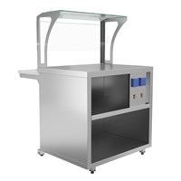 Прилавок нейтральный с верхней полкой и розетками Luxstahl ПНП (С)-900 Premium (камень) 90986