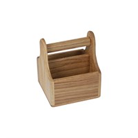 Подставка д/сервировки с ручкой 180х150х150 мм 2 отделения дуб, цвет натуральный [NapkinHolder1518-N] 92190