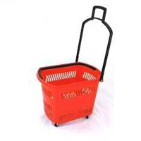 Корзина-тележка пластиковая на 4-х колесах PBT30 (красный), 30л 92370
