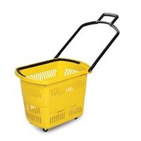 Корзина-тележка пластиковая на 4-х колесах PBT30 (желтый), 30л 92383