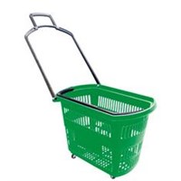 Корзина-тележка пластиковая на 4-х колесах PBT45 (зеленый), 45л 92540