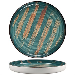 Тарелка с бортом Texture Dark Green Lines d 28*3 см, P.L. Proff Cuisine 11692