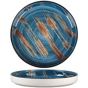 Тарелка с бортом Texture Dark Blue Lines 23 см, h 3 см, P.L. Proff Cuisine 11710