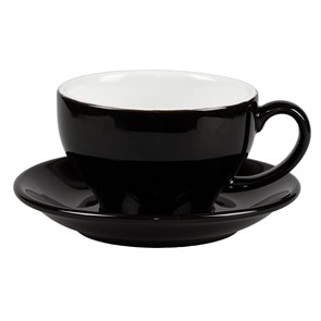 Чашка с блюдцем черная Barista (Бариста) 300 мл, P.L. Proff Cuisine 11771