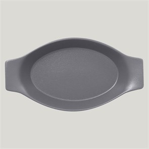 Тарелка-кроншель RAK Porcelain NeoFusion Stone овальная, 25*14 см (серый цвет) 12935