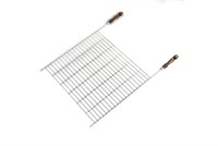 Плоская сетка на мангал с деревянной ручкой из бука 
Рабочая часть: 500*500 мм; Пруток: ASI304 S-782