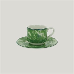 Блюдце RAK Porcelain Peppery круглое 13 см, зеленый цвет (для чашки 90 мл) 1652