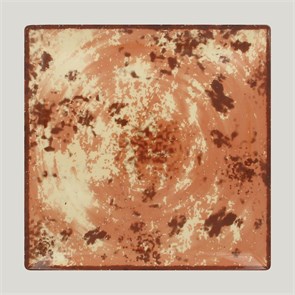 Тарелка RAK Porcelain Peppery квадратная плоская 25*25 см, красный цвет 1659
