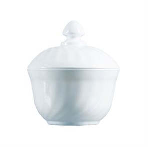Сахарница Luminarc Trianon 340 мл, d 11 см, h 13 см, стеклокерамика, белый цвет, ARC, 13414