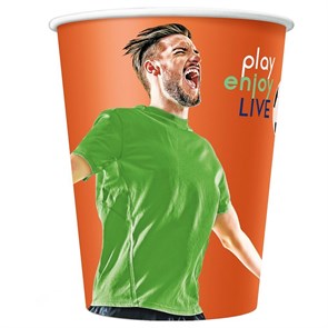 Стакан бумажный 250мл Football (75шт.туба)1500шт.в кор. 13815
