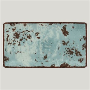 Тарелка RAK Porcelain Peppery прямоугольная плоская 33*18 см, голубой цвет 1687