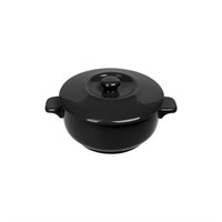 Горшок с крышкой «Corone» 450 мл черный [LQ-SK0037-K] фк0111/1