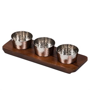 Сет сервировочный (дерев.подставка + 3 соусника по 100 мл), P.L. Proff Cuisine 14191