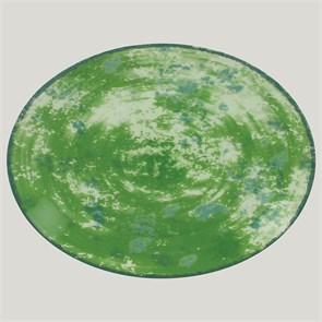 Тарелка RAK Porcelain Peppery овальная плоская 26*19 см, зеленый цвет 1727