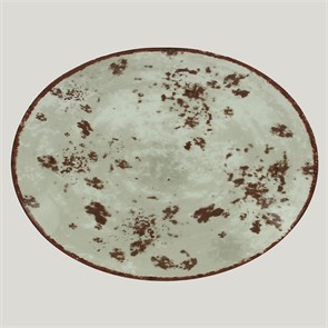Тарелка RAK Porcelain Peppery овальная плоская 36*27 см, серый цвет 1731