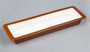 Гастроемкость 2/4-65 (52.5*16*6,5 см), коричневый борт, фарфор, P.L. Proff Cuisine 16072