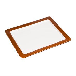 Гастроемкость 1/2-20 (32,5*26,5*2 см), коричневый борт, фарфор, P.L. Proff Cuisine 16073