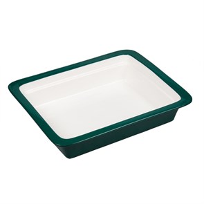 Гастроемкость 1/2-65 (32,5*26,5*6,5 см), зеленый борт, фарфор, P.L. Proff Cuisine 16078