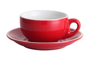 Чашка с блюдцем Barista (Бариста) 220 мл, красная, P.L. Proff Cuisine 16161