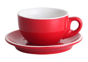 Чашка с блюдцем Barista (Бариста) 280 мл, красная, P.L. Proff Cuisine 16162