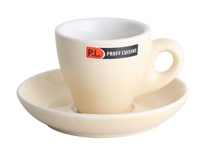 Чашка с блюдцем Barista (Бариста) 80 мл, бежевая, P.L. Proff Cuisine 16163