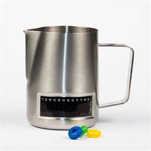 Питчер для молока 480 мл,с индикатором температуры, P.L. Proff Coffee 16185