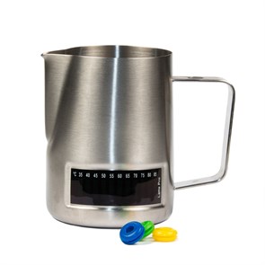 Питчер для молока 600 мл,с индикатором температуры, P.L. Proff Coffee 16186