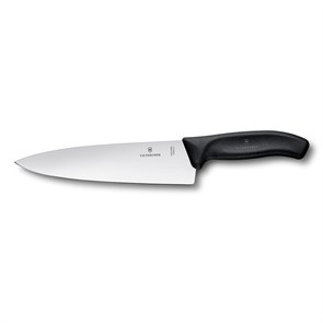 Нож разделочный, 20см широкое лезвие черный ,Victorinox в блистере 16942