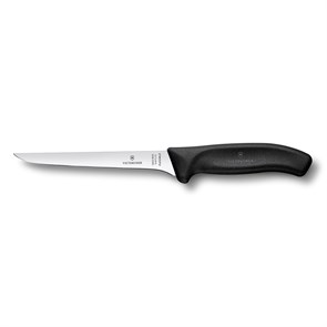 Нож обвалочный, гибкое лезвие 15 см, черный Victorinox в блистере 16943