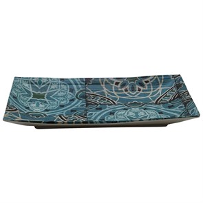 Блюдо,поднос меламиновый 24.8*15.2*2.9 см ,Damask Blue, P.L. 17723