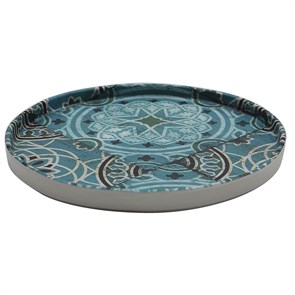 Блюдо,поднос меламиновый d=27см, h=2 см, Damask Blue,  P.L. 17725