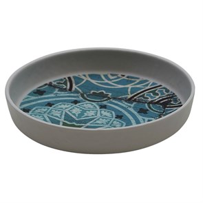 Блюдо,поднос меламиновый 16.4*3.3 см,Damask Blue,  P.L. 17727