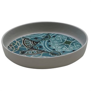 Блюдо,поднос меламиновый d=20.4см, h=4.3 см, Damask Blue,  P.L. 17728