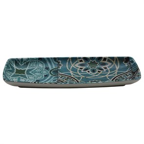 Блюдо,поднос меламиновый 24*11*2.6 см,Damask Blue,  P.L. 17729