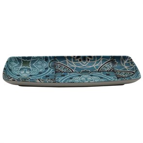 Блюдо,поднос меламиновый 29.4*14.1*2.7 см, Damask Blue,  P.L. 17730