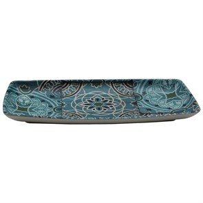 Блюдо,поднос меламиновый 33.1*16.8*3.5 см,Damask Blue ,  P.L. 17731