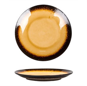 Тарелка d=23 см,каменная керамика,серия "2022 Spider Silk-Yellow"  P.L. 21092