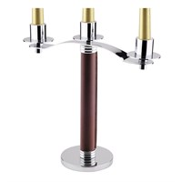 Канделябр на 3 свечи, h 28 см, нержавейка, ножка обтянута натуральной кожей, P.L. - REG 95001235