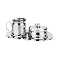 Молочник с сахарницей на блюде, нержавейка, P.L. - REG 95001176