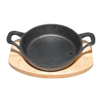 Сковорода на фанерной подставке, 18 см, чугун, P.L. Proff Chef Line (713202/71047181) 713202