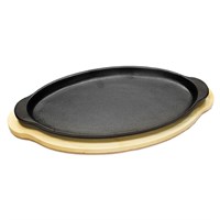 Сковорода овальная на деревянной подставке, 33*16 см, чугун, P.L. - Proff Chef Line 73024082
