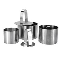 Набор кондитерских колец P.L. Proff Cuisine 3 шт + пресс (75*80 мм/ 65*80 мм/ 89*50 мм), P.L. Proff 99002187