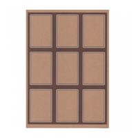 Этикетка бумажная самоклеящаяся крафт, 6,3*9 см, 9 наклеек на листе А4, 100 л/уп, Garcia de Pou 81210680