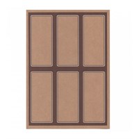 Этикетка бумажная самоклеящаяся крафт, 6,2*13,5 см, 6 наклеек на листе А4, 100 л/уп, Garcia de Pou 81210682