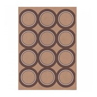 Этикетка бумажная самоклеящаяся крафт, d 6,4 см, 12 наклеек на листе А4, 100 л/уп, Garcia de Pou 81210686