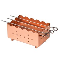 Мангал настольный для подачи с медным покрытием+3 шампура (20,5*12,5*10,5 см), P.L. Proff Cuisine 81241010