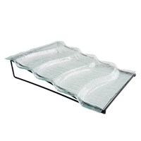 Блюдо для выкладки стеклянное с металлическим основанием 39*30*9 см  P.L. 81221732