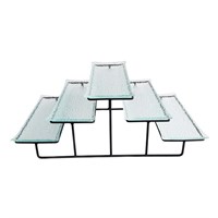 Сет из пяти стеклянных блюд для выкладки на металлическом основании 41,5*24,5*15 см  P.L. 81221738